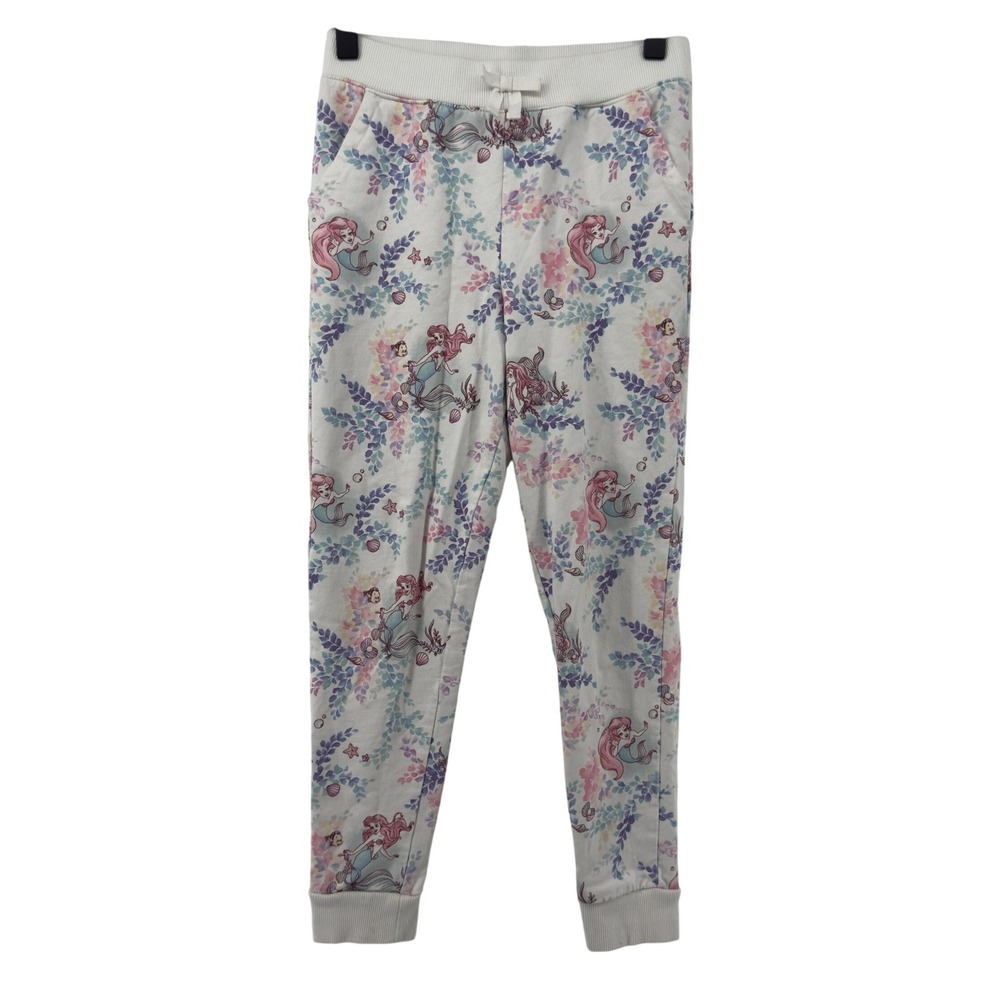 Disney x Janie and Jack Little Mermaid Jogger Sweatpants White Girls 8 Ariel Kid
